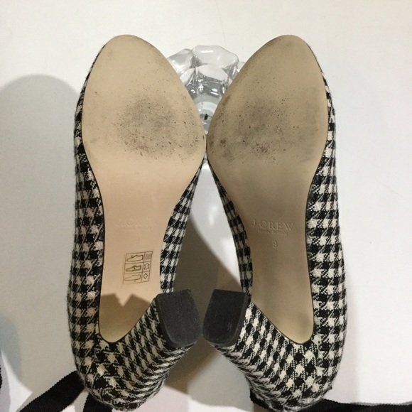J.Crew Size 9 Bell Ankle Tie Gingham Pumps… - Picture 7 of 8